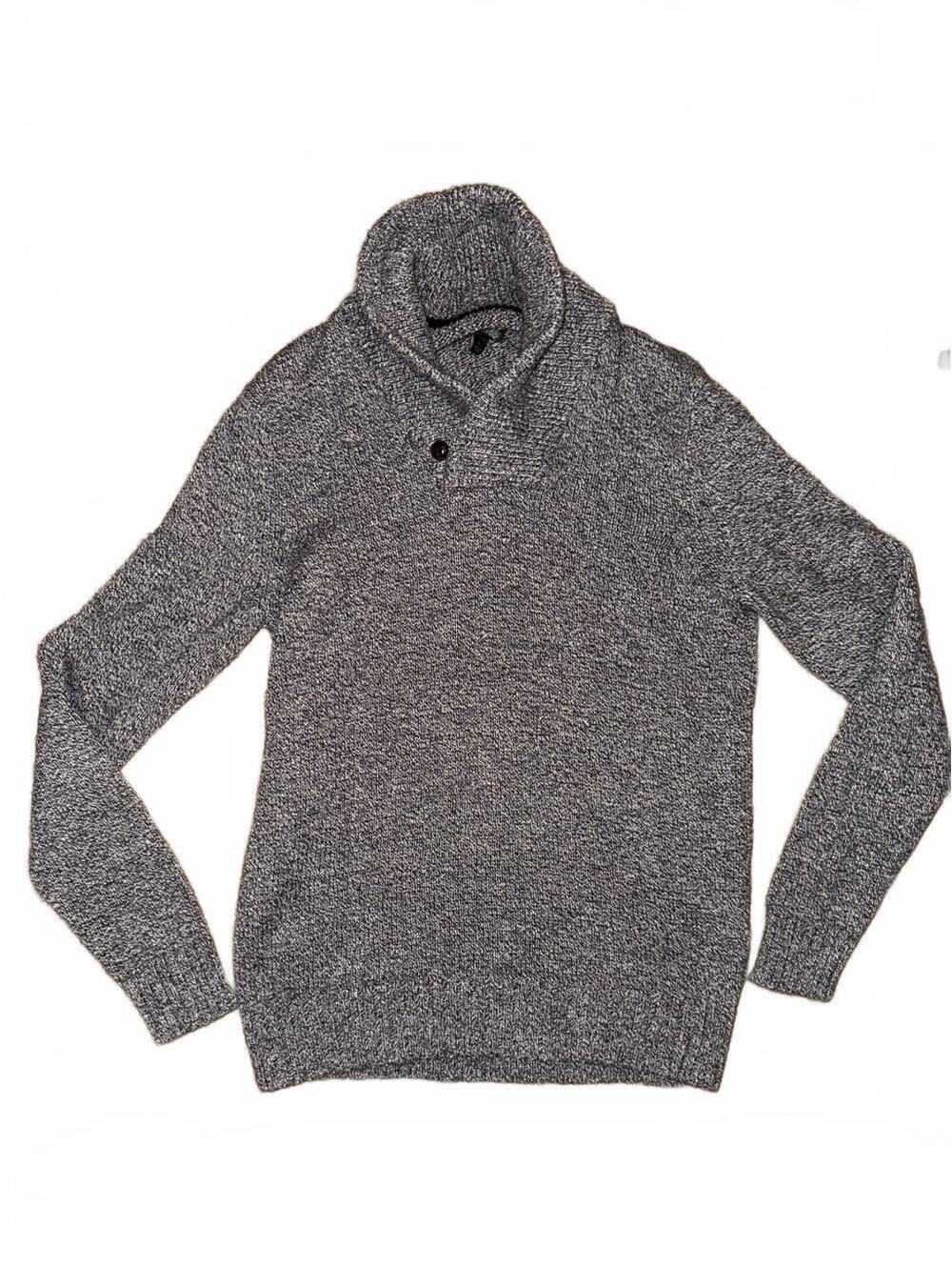 Banana republic wool blend Men's Shawl Collar Knit Sweater Heather Gray XL